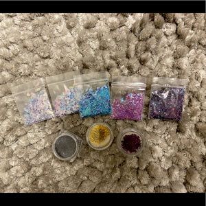 Nail Art glitter & flower bundle